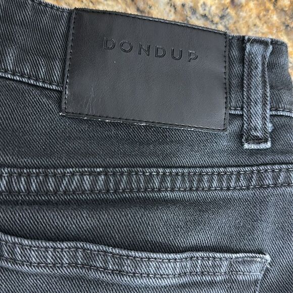 Dondup Klum Lace Trim Cotton Blend Black Jean Shorts Size 26 - Picture 4 of 10